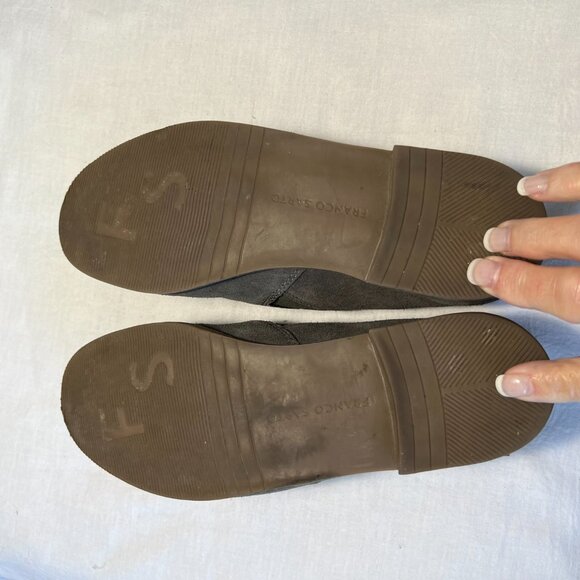Franco Sarto Gray Suede Slip On loafer shoes size 7.5 - Picture 6 of 7